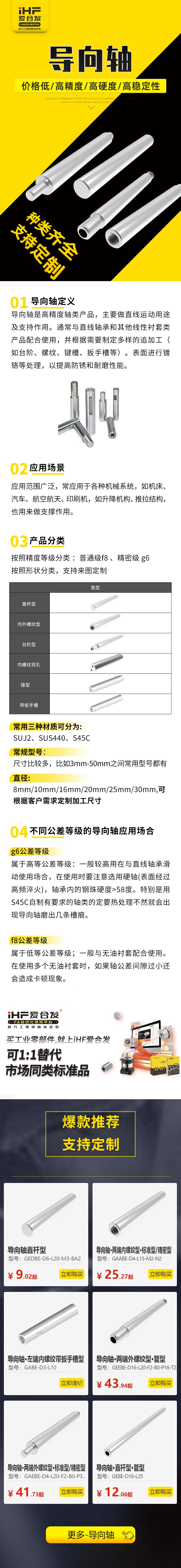 帶你30秒了解導向軸的產品分類，支持定制！